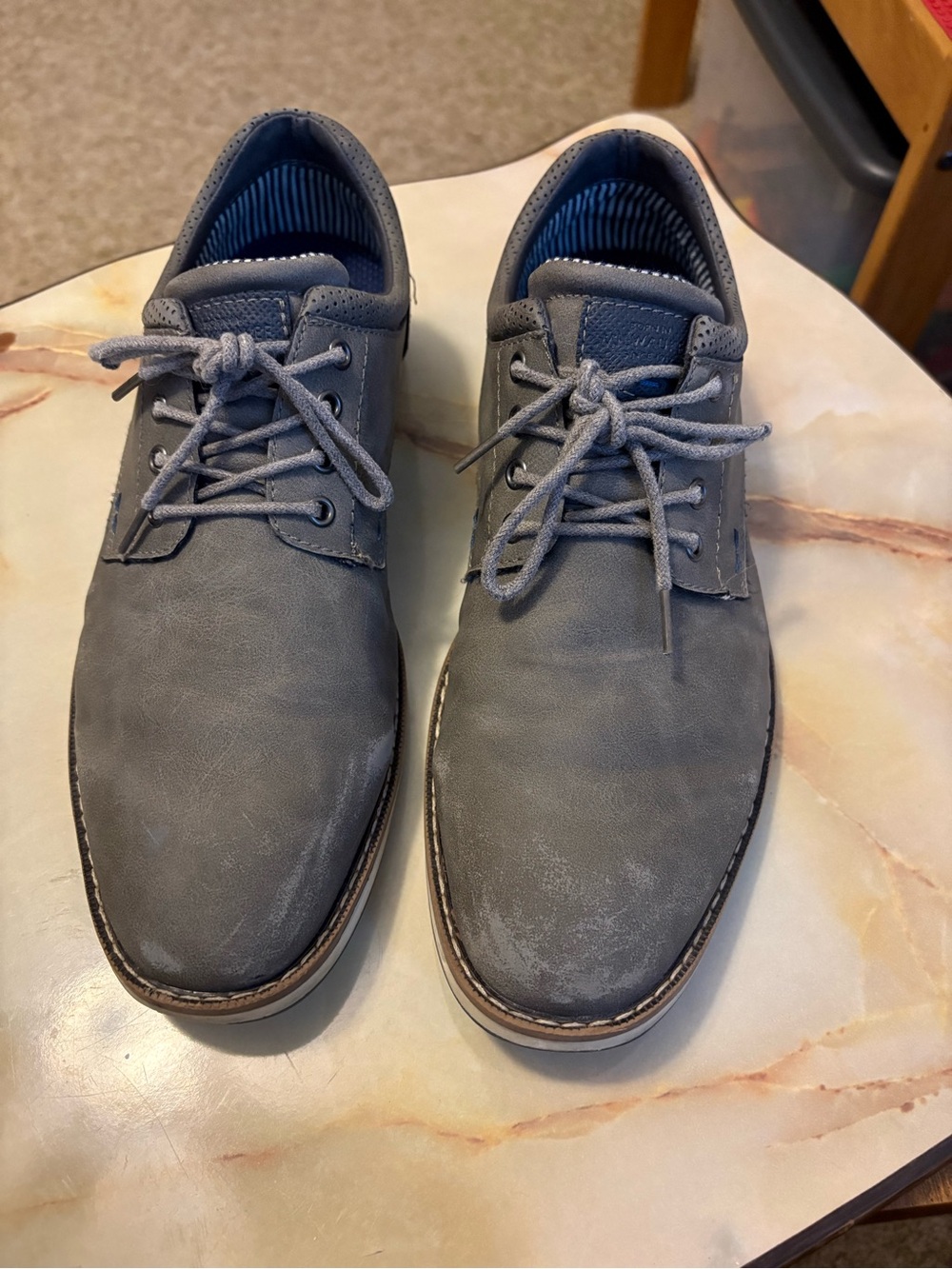 Nunn Bush Men's Chase Plain Toe Oxford 10M Gray Blue - Condition Great